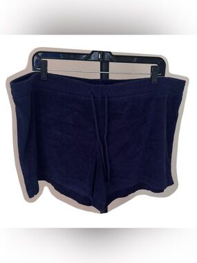 Lands' End Navy Terry Drawstring Athletic Shorts